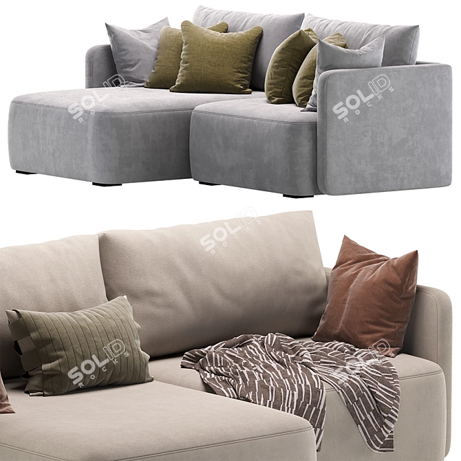 Modern Corner Sofa by Cazarina 3D model image 3