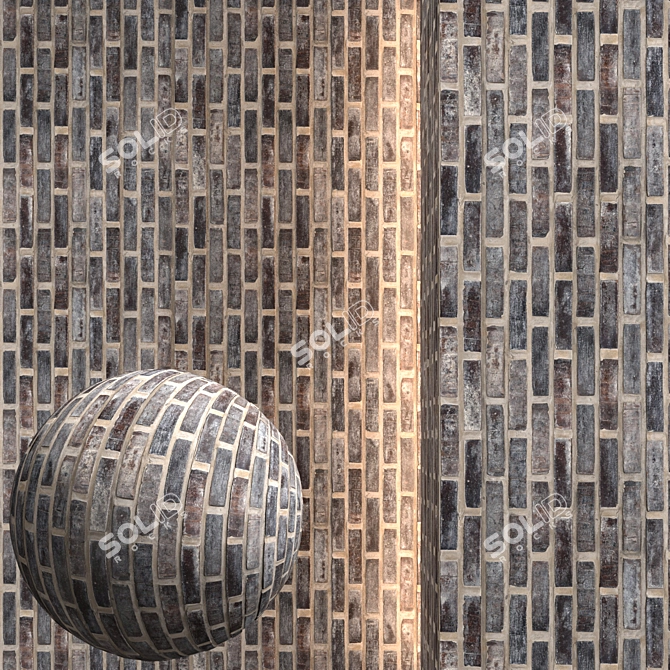 Seamless Textured Brick Material 3D model image 1