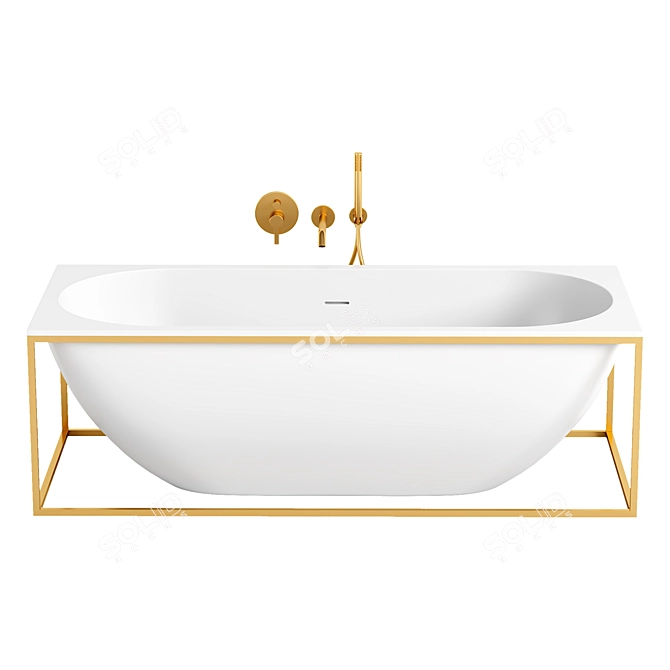 Elegant Stone Bath 1700mm 3D model image 3