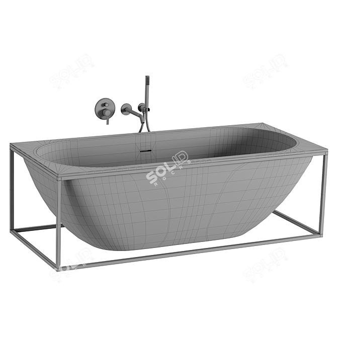 Elegant Stone Bath 1700mm 3D model image 4