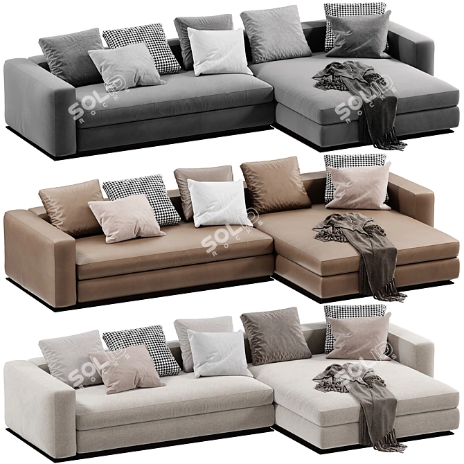 Modern Minotti Chaise Longue Sofa 3D model image 1