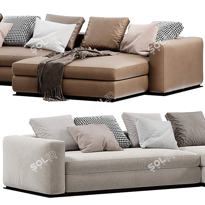 Modern Minotti Chaise Longue Sofa 3D model image 3