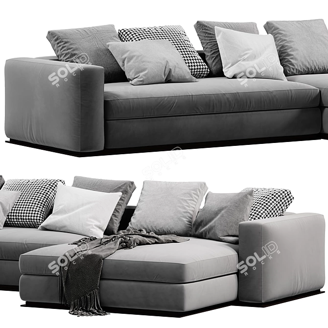 Modern Minotti Chaise Longue Sofa 3D model image 4