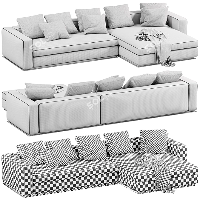Modern Minotti Chaise Longue Sofa 3D model image 7