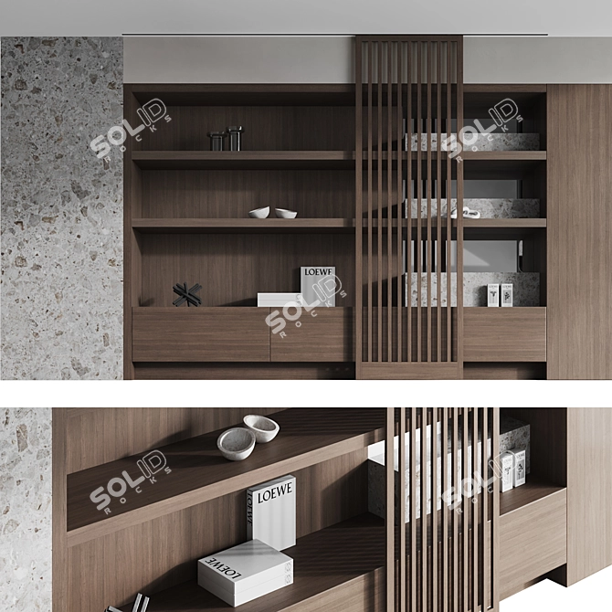 Luxury Terrazzo Wardrobe Set 3D model image 1