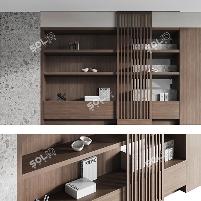 Luxury Terrazzo Wardrobe Set 3D model image 7