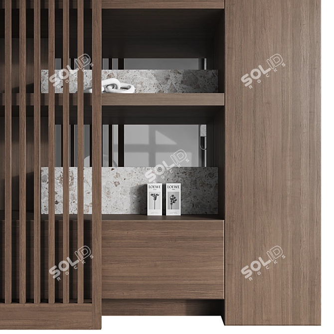 Luxury Terrazzo Wardrobe Set 3D model image 9