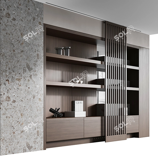 Luxury Terrazzo Wardrobe Set 3D model image 12