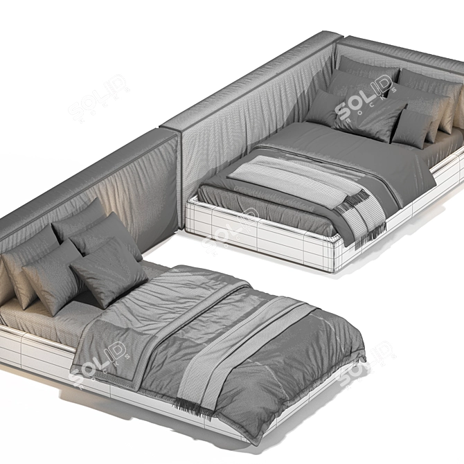 Cozy Contemporary Boca Mini Bed 3D model image 3