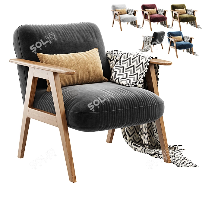 Hendricks Accent Chair: Stylish Seating 3D model image 1