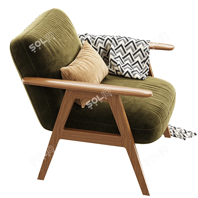 Hendricks Accent Chair: Stylish Seating 3D model image 4