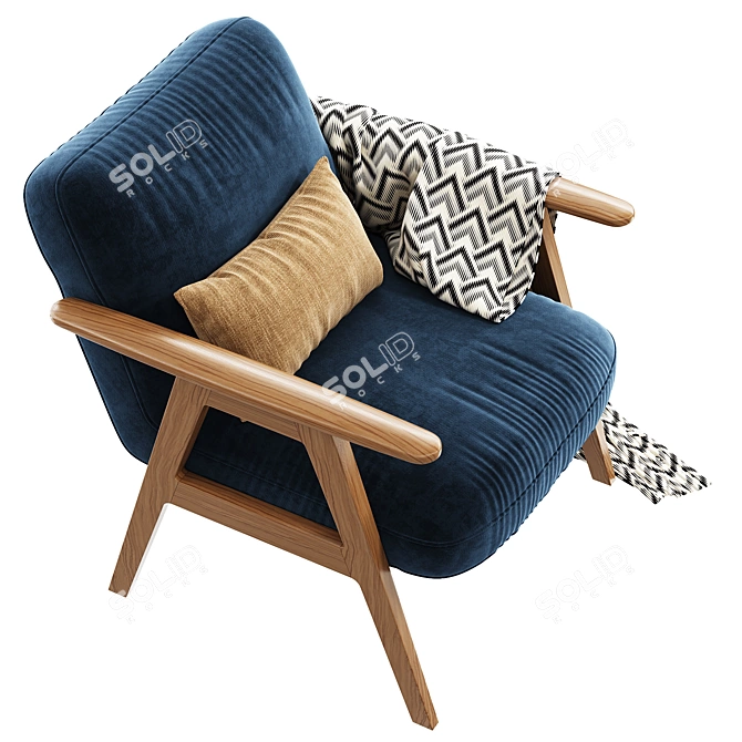 Hendricks Accent Chair: Stylish Seating 3D model image 5