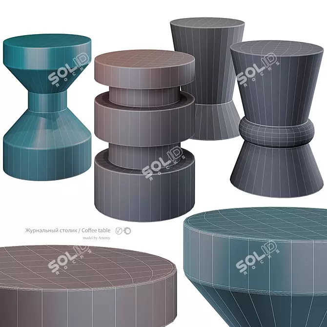 Modern Italian Design Coffee Table 3D model image 2