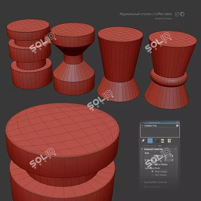 Modern Italian Design Coffee Table 3D model image 3