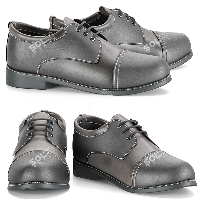 Realistic Men's Footwear Model 3D model image 1