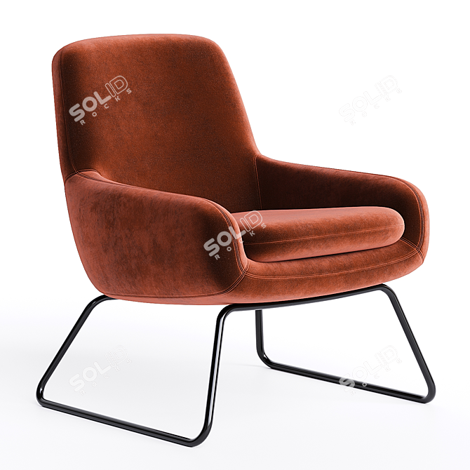 Modern Sled Base Armchair - COCO 3D model image 1