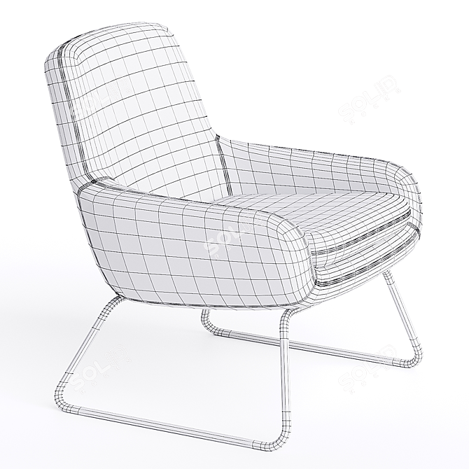 Modern Sled Base Armchair - COCO 3D model image 3