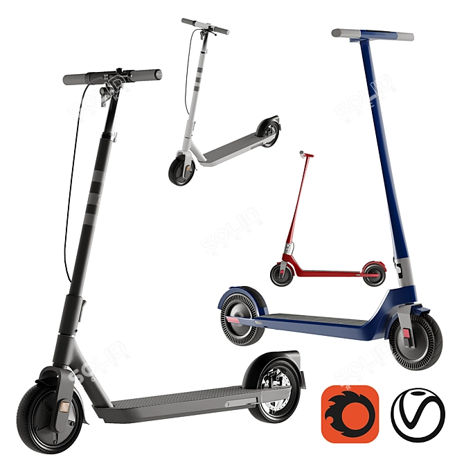 Dual Electric Scooter Bundle - Unagi Model One & OKAI Neon Pro 3D model image 8