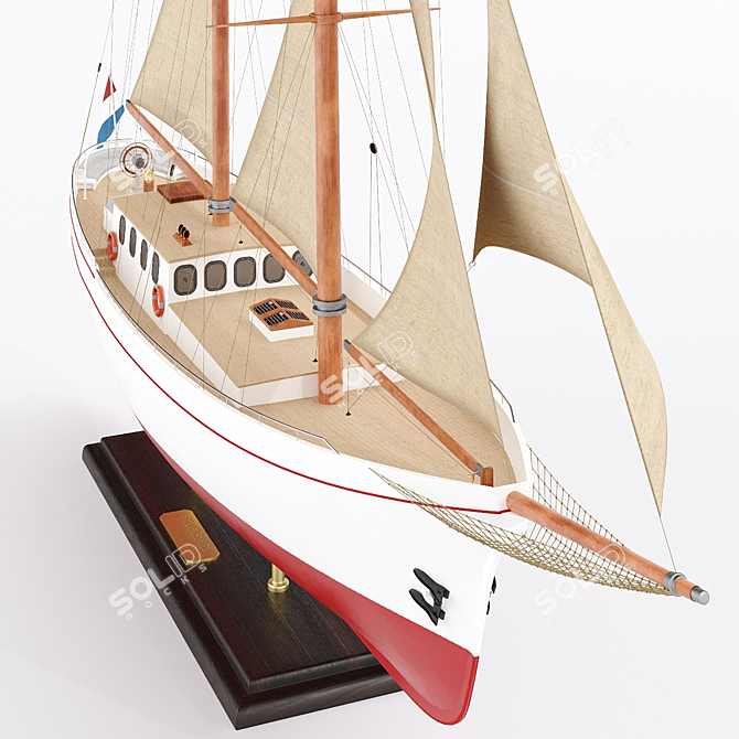 Silver Schooner Model Boat Kit 3D model image 5