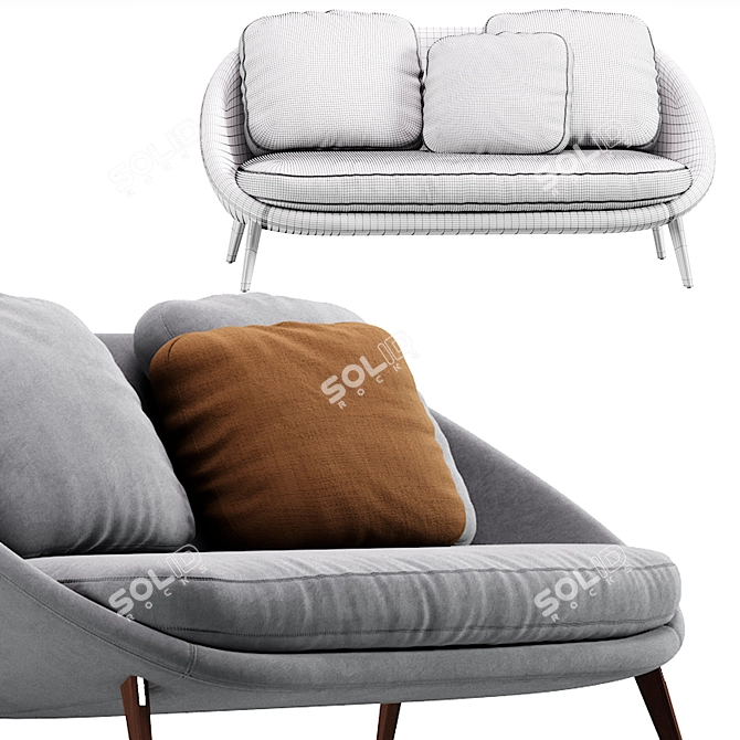 Elegant Minotti Lido Sofa - Luxurious Contemporary Design 3D model image 7