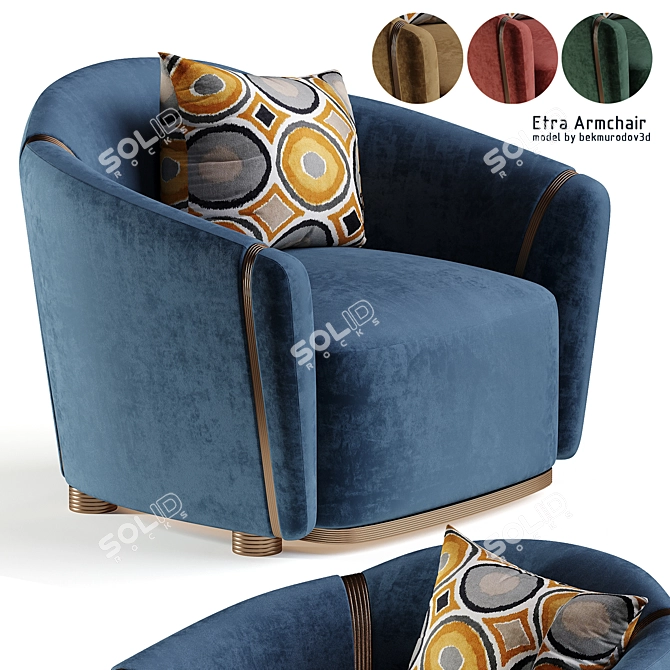 Etra Armchairs: Elegant Comfort Design 3D model image 1
