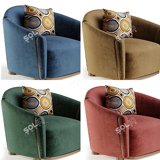 Etra Armchairs: Elegant Comfort Design 3D model image 2