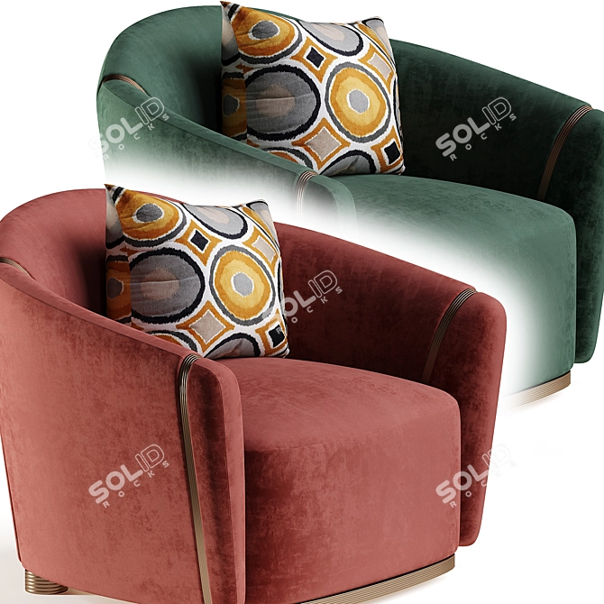Etra Armchairs: Elegant Comfort Design 3D model image 3