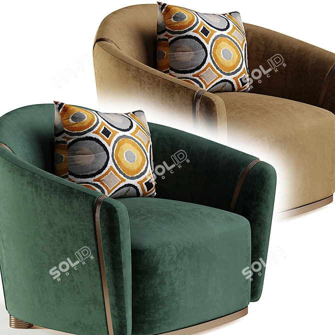 Etra Armchairs: Elegant Comfort Design 3D model image 4