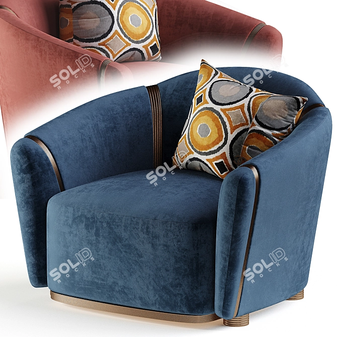 Etra Armchairs: Elegant Comfort Design 3D model image 5