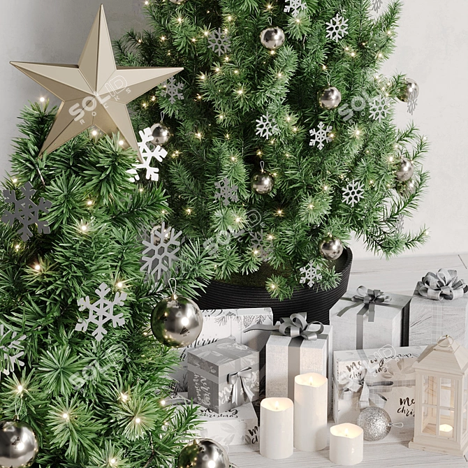  Festive Christmas Tree 3D Model 3D model image 5