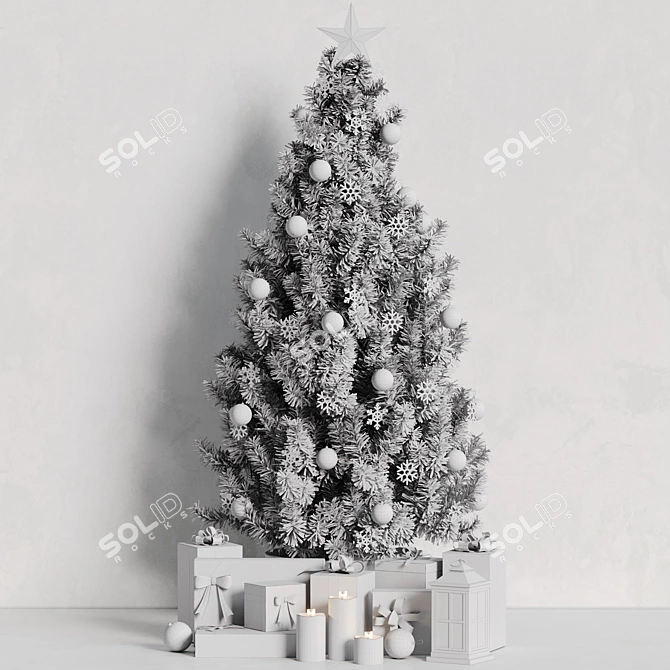  Festive Christmas Tree 3D Model 3D model image 6