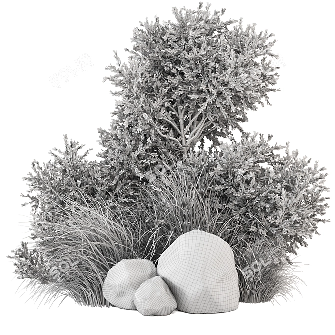 Outdoor Bush Plants Set 685 3D model image 5