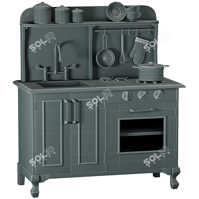  Farmhouse Play Kitchen Toy 3D model image 5