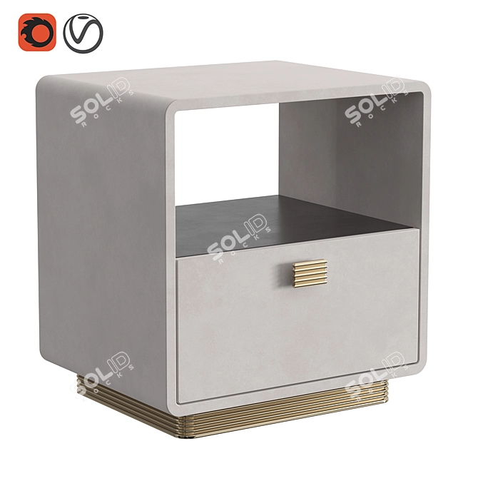 CHARA Bedside Table with Drawer 3D model image 1