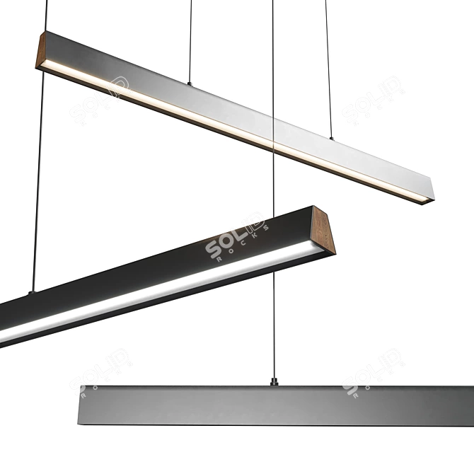 Flair Linear LED Pendant: Modern Crystal Lighting 3D model image 1