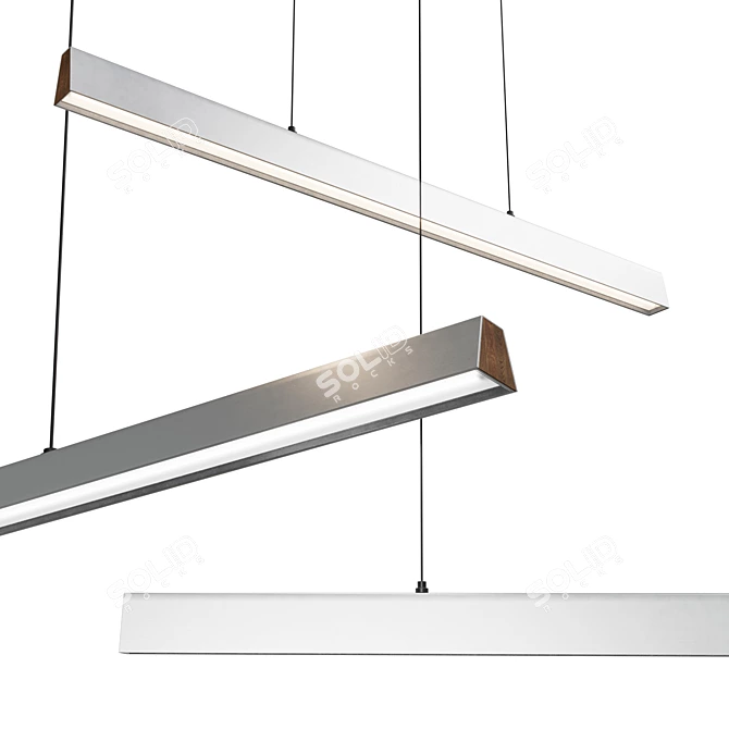 Flair Linear LED Pendant: Modern Crystal Lighting 3D model image 3