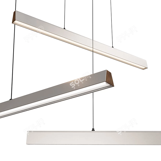 Flair Linear LED Pendant: Modern Crystal Lighting 3D model image 4