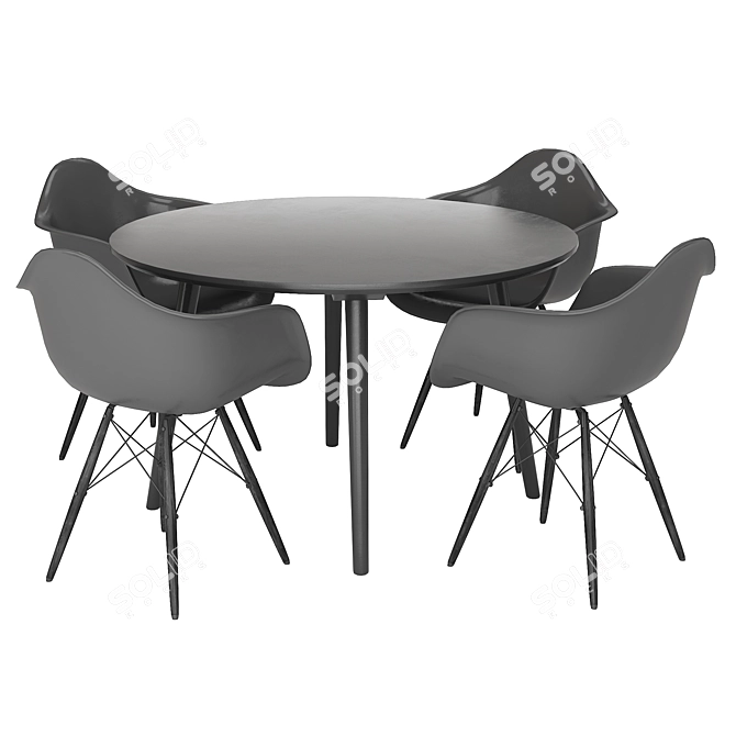 Modern Dining Table Set 180 3D model image 1