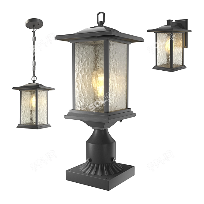 Farmhouse Aluminum Pendant Light 3D model image 1