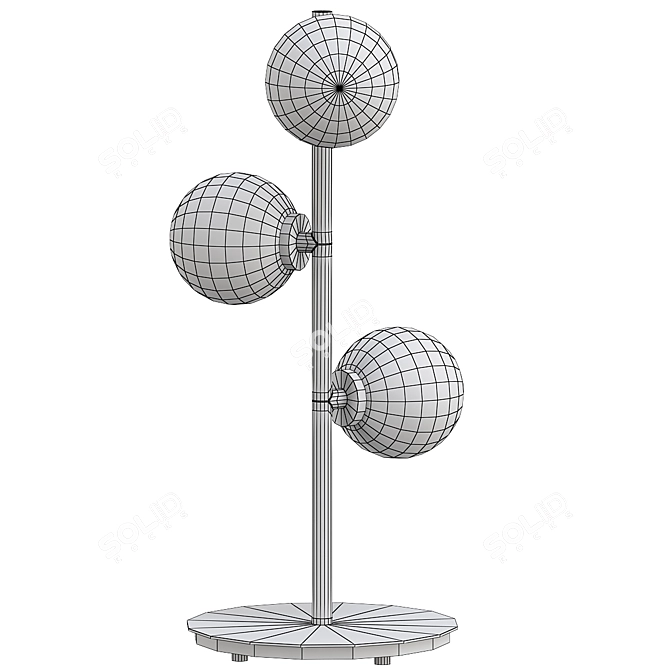 Modern White Glass Orb Lamp 3D model image 2