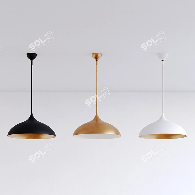 Chic Modern Pendant in 3 Colors 3D model image 5