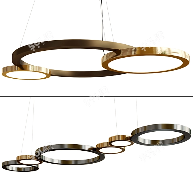 Elegant Design Pendant Lamps Duo 3D model image 1