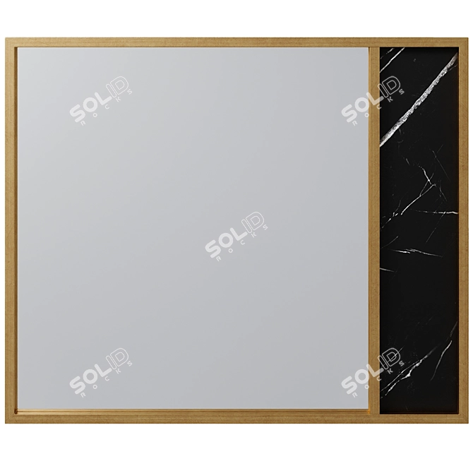 Sleek Cesaro Wall Mirror 3D model image 2