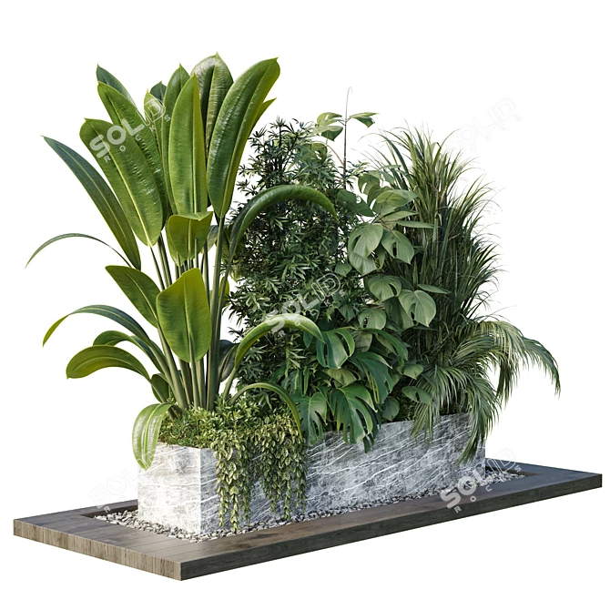 Outdoor Tree Shrub Plant Set 3D model image 1