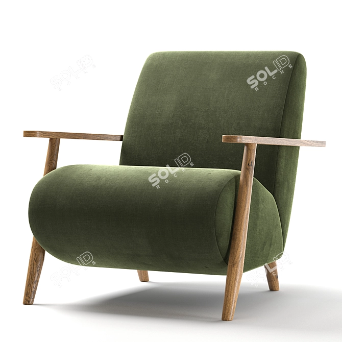 Title: Scandinavian Style Meghan Armchair 3D model image 2