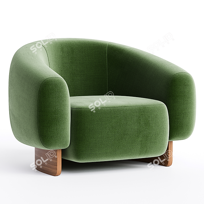 Plush Betty Armchair Home 3D model image 1