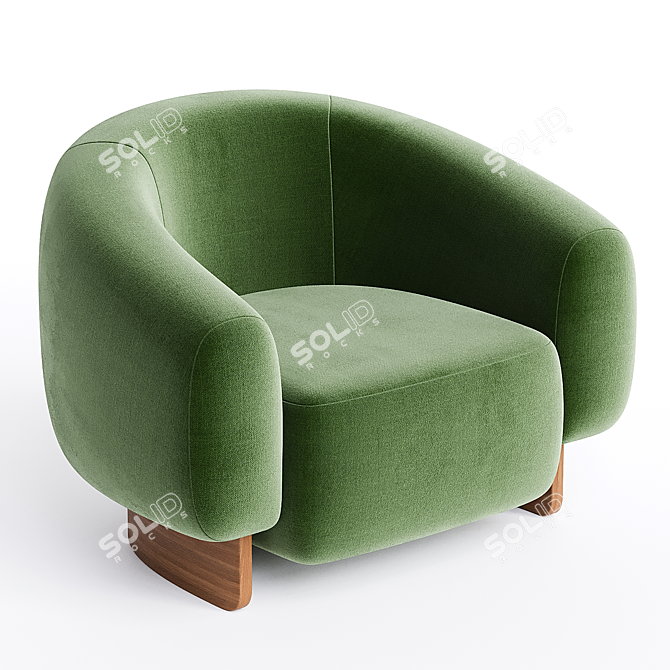 Plush Betty Armchair Home 3D model image 2