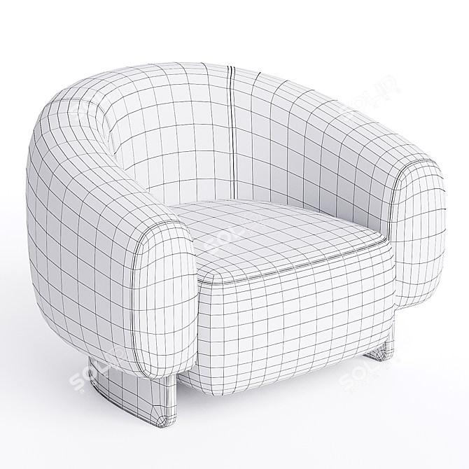 Plush Betty Armchair Home 3D model image 3