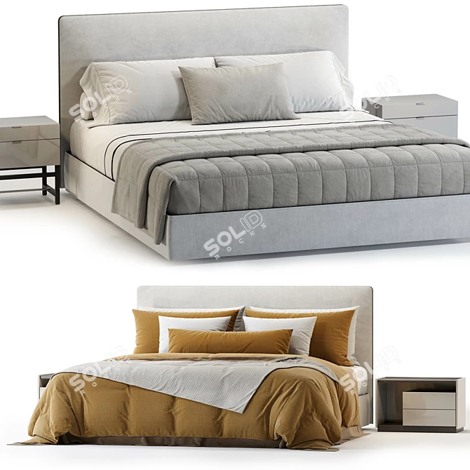 Sleek Design Molteni RIBBON Bed 3D model image 2
