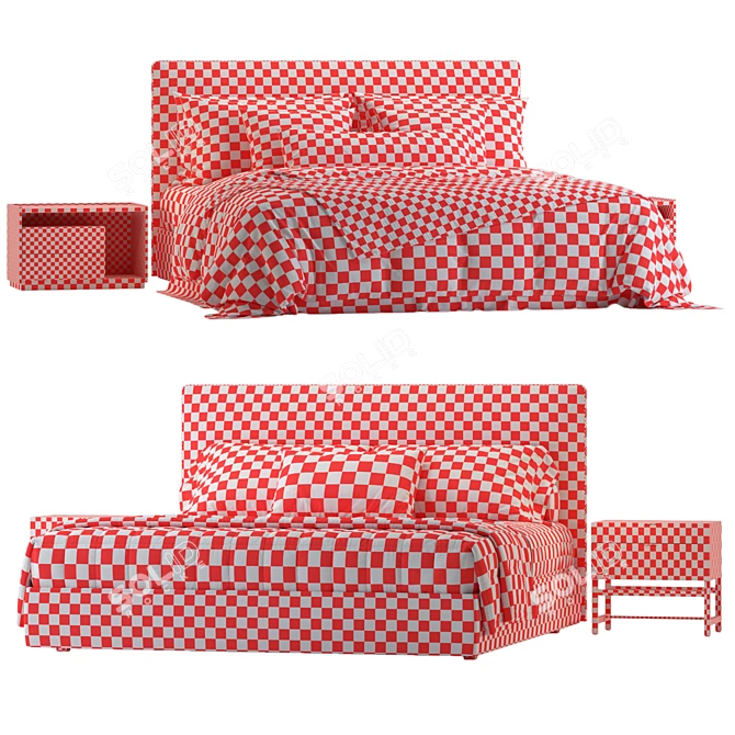 Sleek Design Molteni RIBBON Bed 3D model image 4